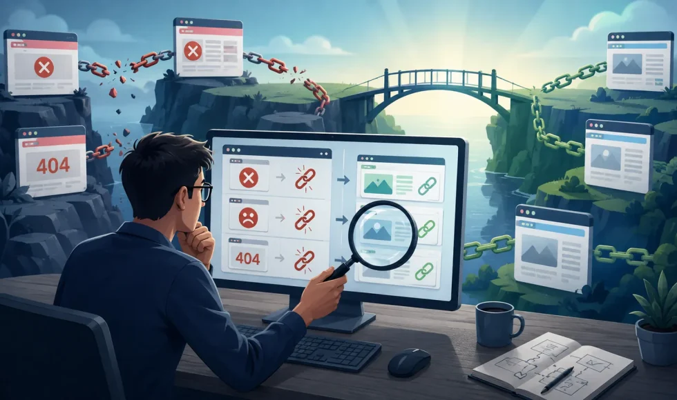 Analisi di link interrotti e pagine 404 per una strategia di broken link building