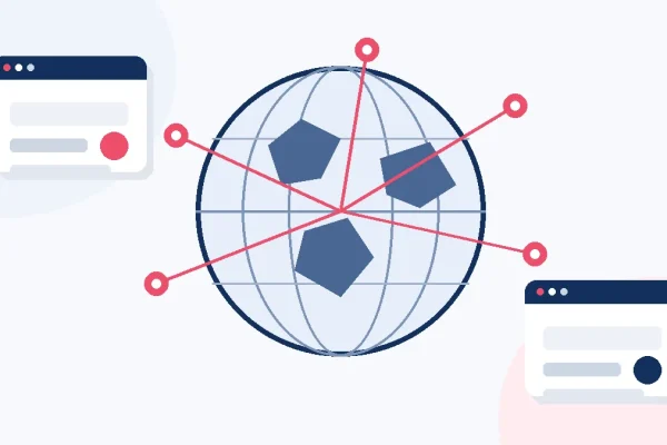 Strategia di link building internazionale con mappa e mercati esteri