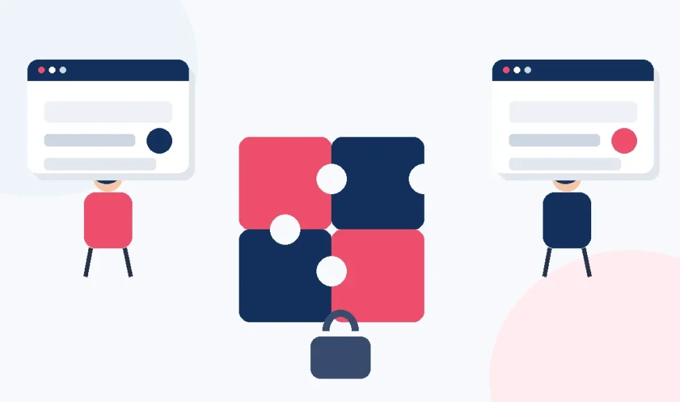 Team di web agency collabora con un partner esterno per la link building