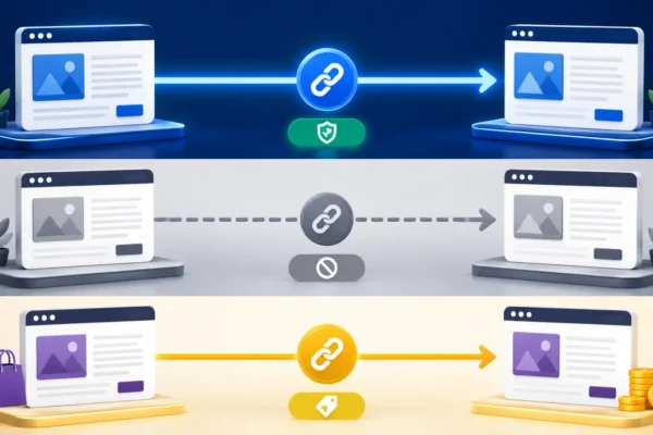 Confronto tra link dofollow, nofollow e sponsored tra pagine web